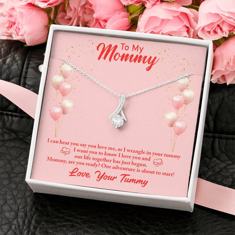 Alluring Beauty Solitaire Necklace for New Mom | Custom Heart Design