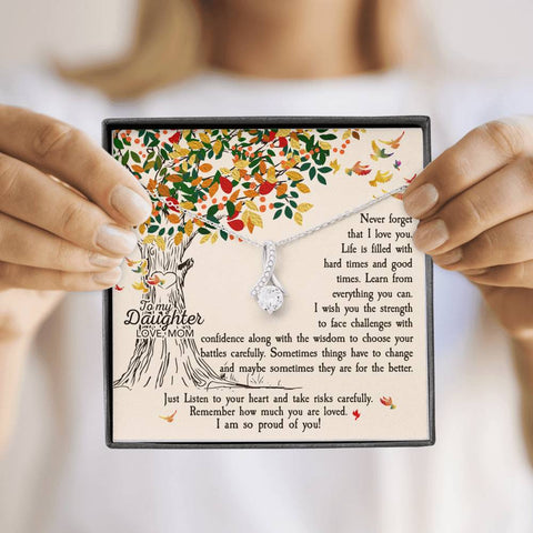 Alluring Beauty Solitaire Necklace for Daughter | Custom Heart Design