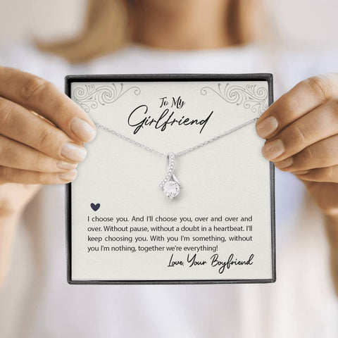 Alluring Beauty Solitaire Necklace for Girlfriend | Custom Heart Design