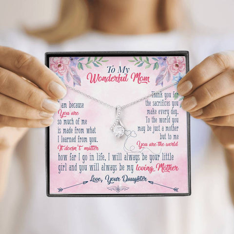 Alluring Beauty Solitaire Necklace for Mom | Custom Heart Design