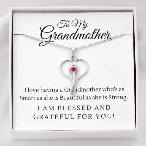 To My Grandmother-Stethoscope - Custom Heart Design