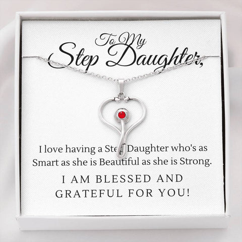 To My Step Daughter-Stethoscope - Custom Heart Design