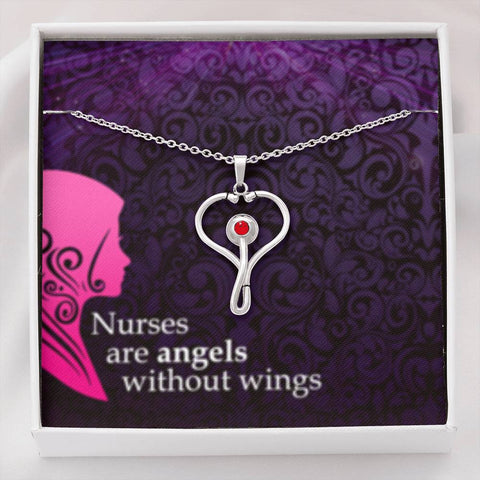 Nurses are angels without wings. - Custom Heart Design