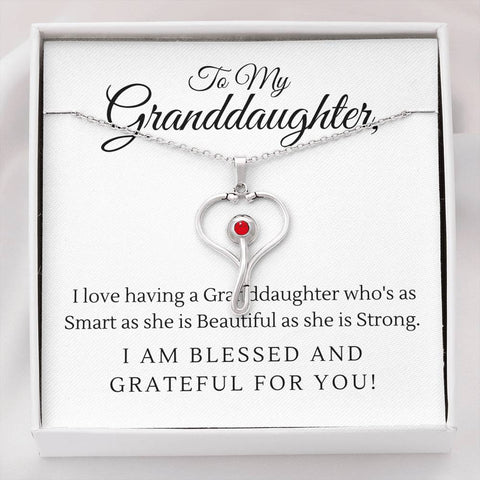 To My Granddaughter-Stethoscope - Custom Heart Design