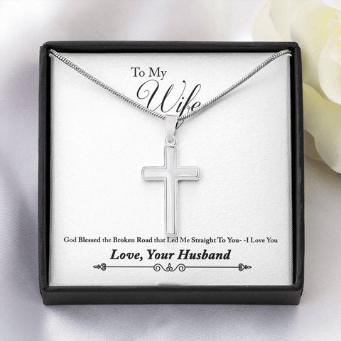 God led me to you-Artisan Cross Necklace - Custom Heart Design
