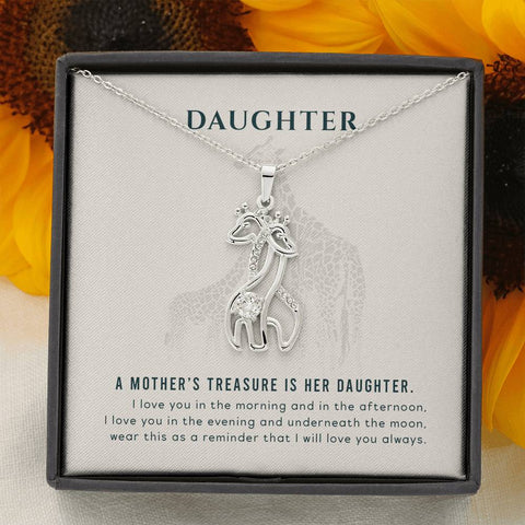 Giraffe Necklace-A Mother's treasure is her daughter. - Custom Heart Design