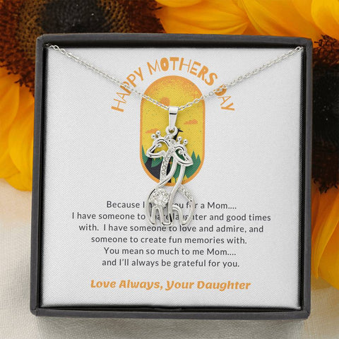 Making memories with Mom, From Daughter-Giraffe Necklace - Custom Heart Design