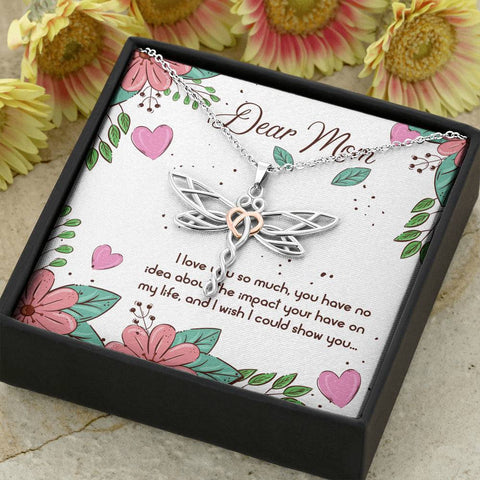 Dragon Fly Necklace for Mom | Custom Heart Design