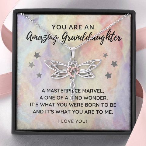 A Masterpiece Marvel -Dragonfly Necklace - Custom Heart Design