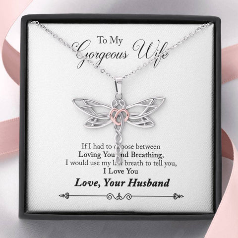 To My Gorgeous Wife-Dragonfly - Custom Heart Design