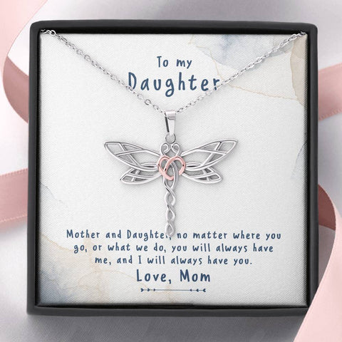 Dragonfly Necklace for Daughter, From Mother | Custom Heart Design