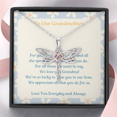 Grandma, Lucky to have you in my life-Dragonfly - Custom Heart Design
