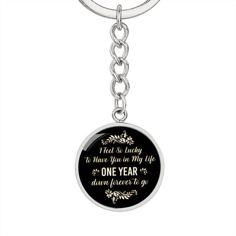 One year down, forever to go-Keychain - Custom Heart Design