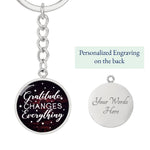 Gratitude changes everything-Keychain - Custom Heart Design