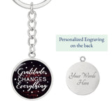 Gratitude changes everything-Keychain - Custom Heart Design