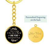 One year down, forever to go-Keychain - Custom Heart Design