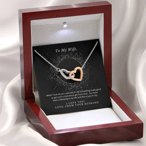 Sentimental Interlocking Hearts Necklace for Wife | Custom Heart Design