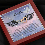 Dad Remembrance, I miss you more than words can say-Interlocking Hearts Necklace - Custom Heart Design