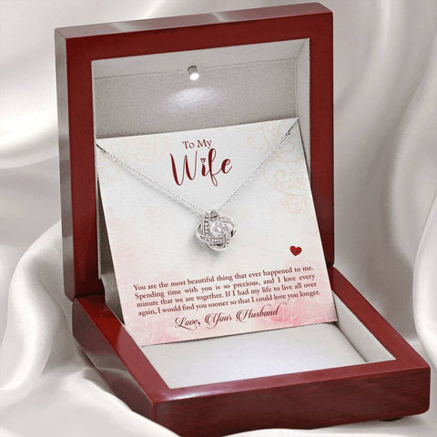Sentimental Love Knot Necklace For Wife | Custom Heart Design