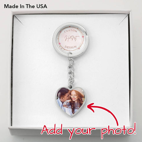 Photo Heart Keychain - Custom Heart Design