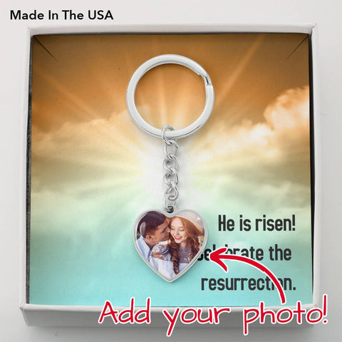 Celebrate the resurrection-Photo Heart Keychain - Custom Heart Design
