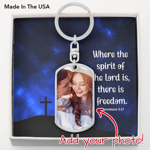 The spirit of the Lord-Photo Tag Keychain - Custom Heart Design