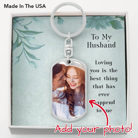Husband, Loving you is the best-Tag Keychain - Custom Heart Design