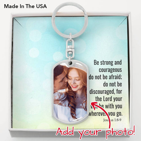 The Lord will be with you-Photo Tag Keychain - Custom Heart Design