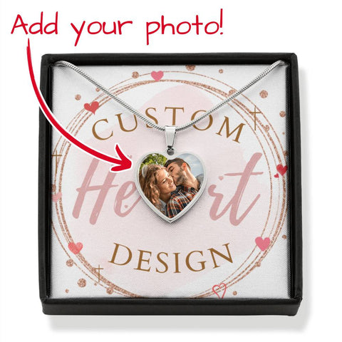 Photo Upload Heart Necklace - Custom Heart Design