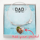 Dad Remembrance, Hold you in my heart-Photo Upload Heart Bracelet - Custom Heart Design