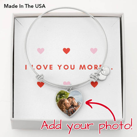 I Love You More - Heart Bangle - Custom Heart Design