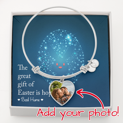 Easter Photo Heart Bracelet - Custom Heart Design