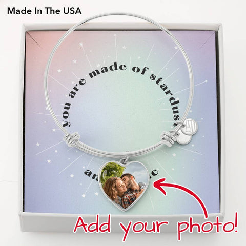 Stardust and Magic-Photo Heart Bracelet - Custom Heart Design