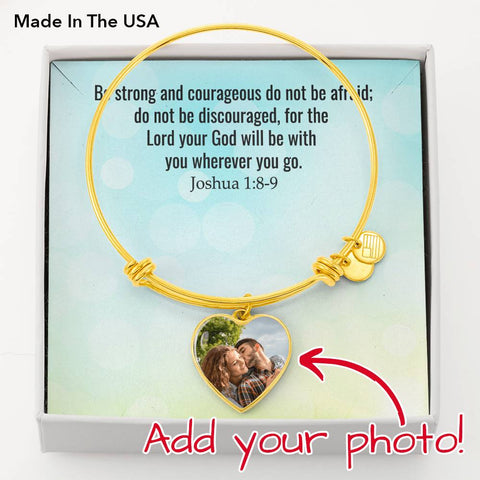 Do not be afraid-Photo Heart Bracelet - Custom Heart Design