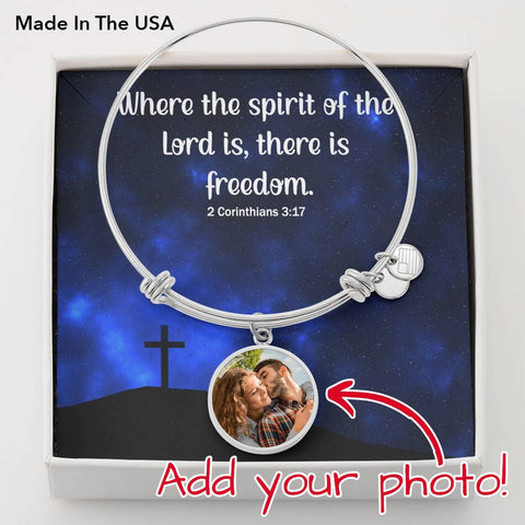 The spirit of the Lord-Photo Circle Bracelet - Custom Heart Design