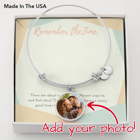 Remember the Time-Photo Circle Bracelet - Custom Heart Design