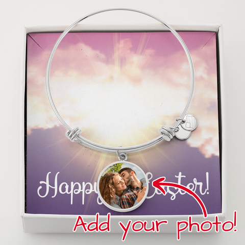 Easter Photo Circle Bracelet - Custom Heart Design