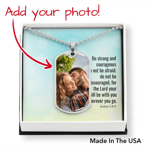 The Lord will be with you-Photo Tag Neckklace - Custom Heart Design