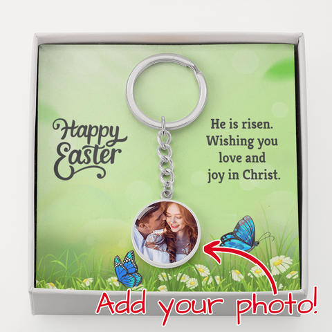 Easter Circle Keychain - Custom Heart Design