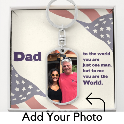 Dad, You are the world-Tag Keychain - Custom Heart Design